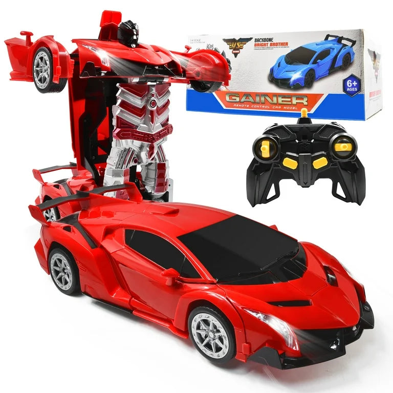 Battery Operated Remote Control Transforming Robot Car Toy for Kids