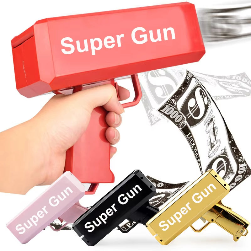 Electronic Cash Spray Toy Gun – Fun Money Shooter with Paper Money for Kids & Parties