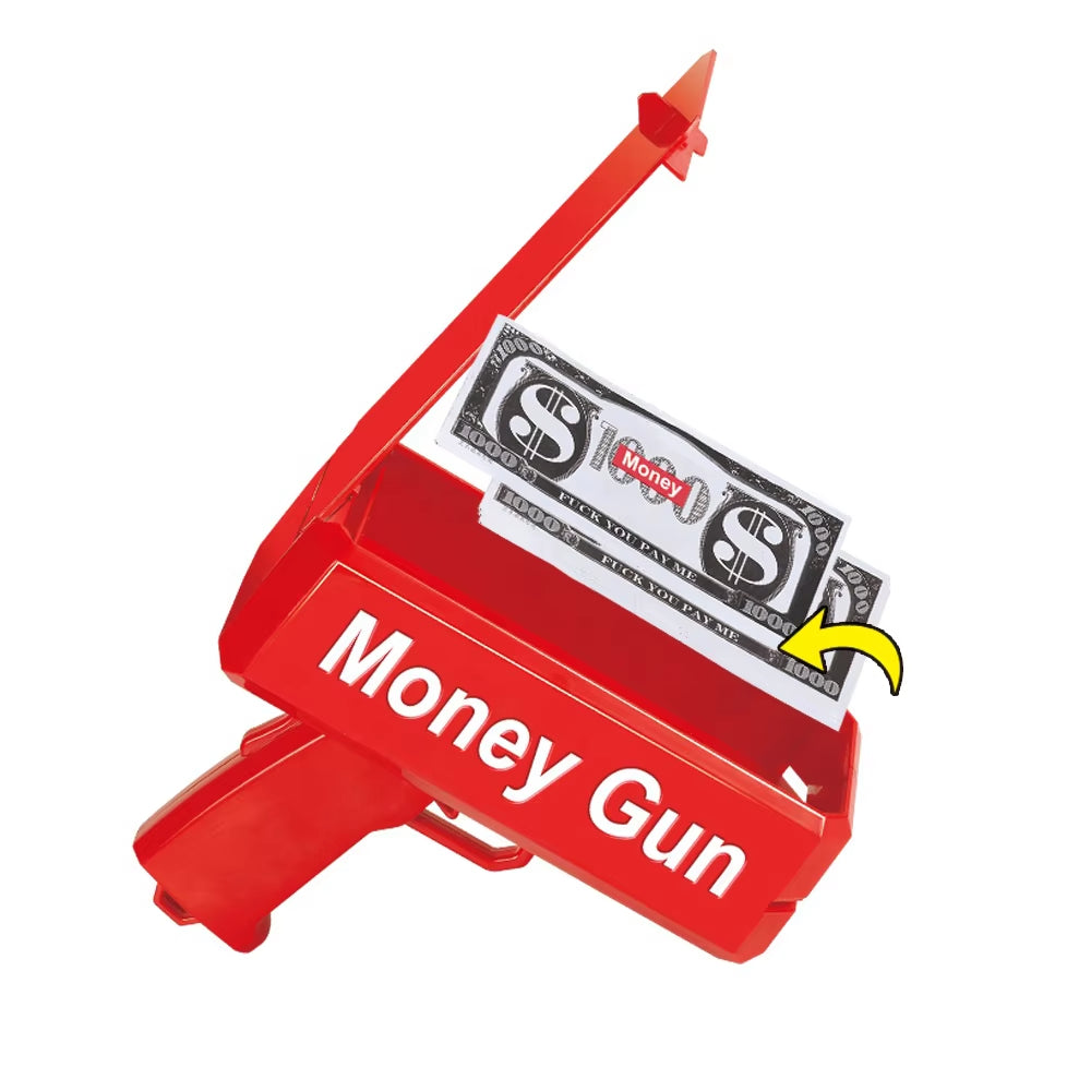 Electronic Cash Spray Toy Gun – Fun Money Shooter with Paper Money for Kids & Parties