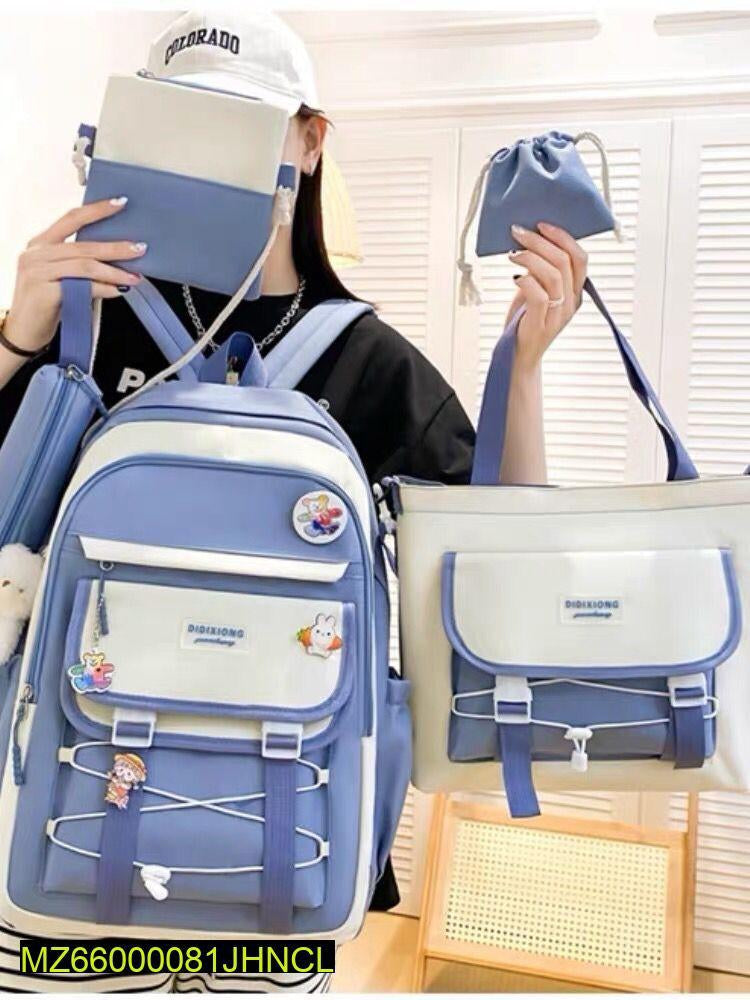 Women's casual backpack 4 PCs set Markaz