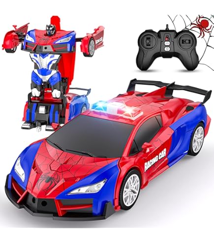Battery Operated Remote Control Transforming Robot Car Toy for Kids