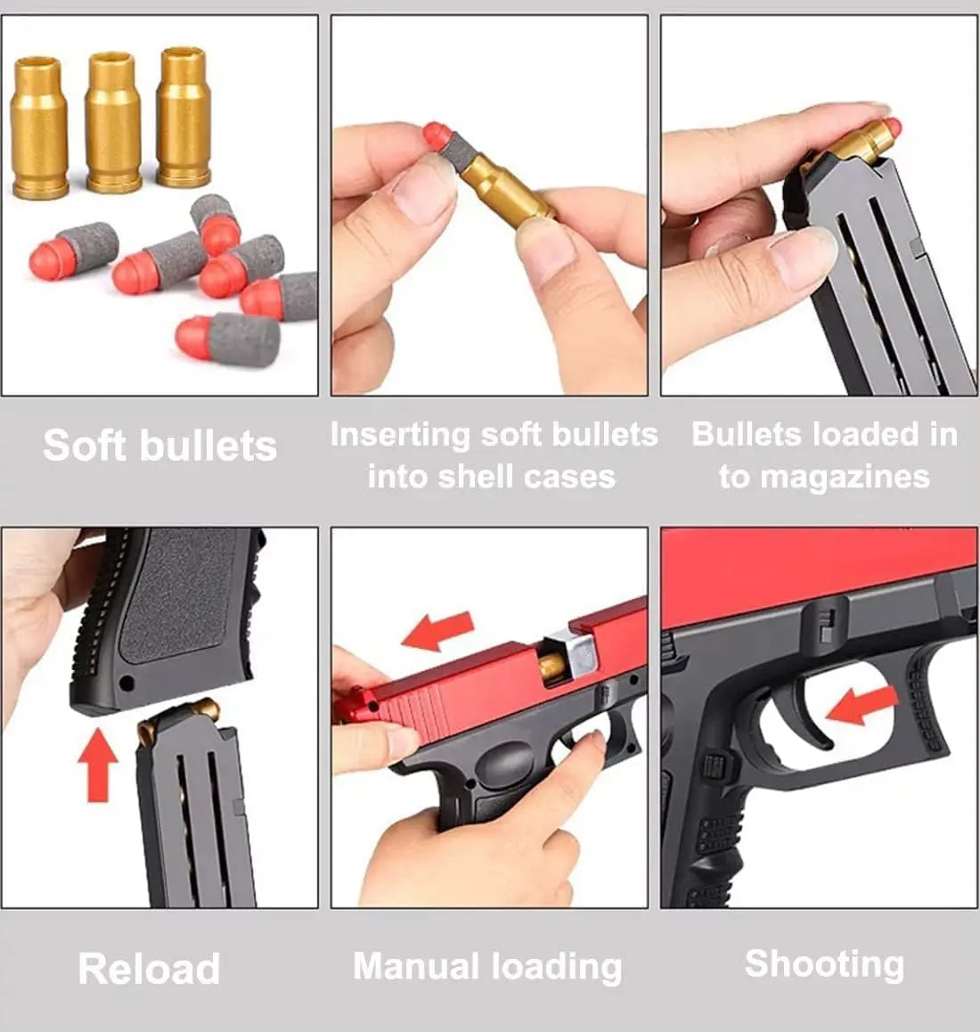 Glock Soft Bullet Toy Gun for Kids – Safe Shooting Fun in Pakistan