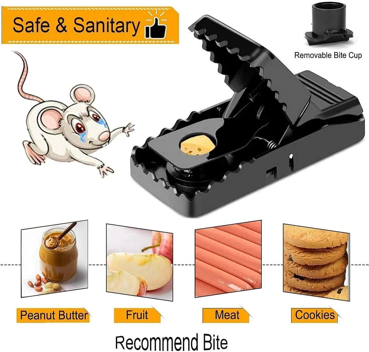 pack of two Universal Mouse Catcher, Indoor Reusable Rat Trap t4trendz