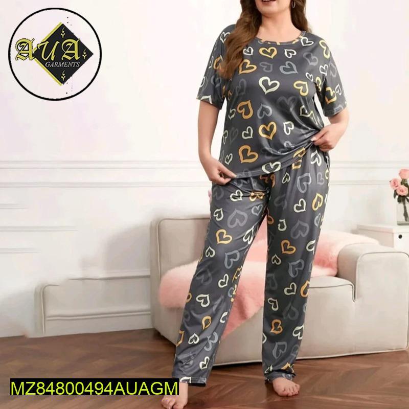2 PCs women's stitched jersey printed night suite t4trendz