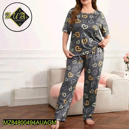 2 PCs women's stitched jersey printed night suite t4trendz