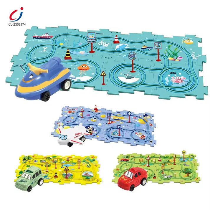 Logic Race Car Puzzle Set – 5pc & 25pc Educational Track Toy for Kids