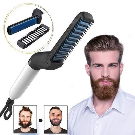 Multifunctional Hair & Beard Straightener Comb Brush Quick Hair Style For Men Little chic