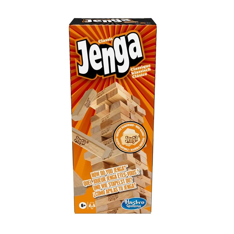 Hasbro Jenga Classic – Stacking Tower Game with Hardwood Blocks (Ages 6+)