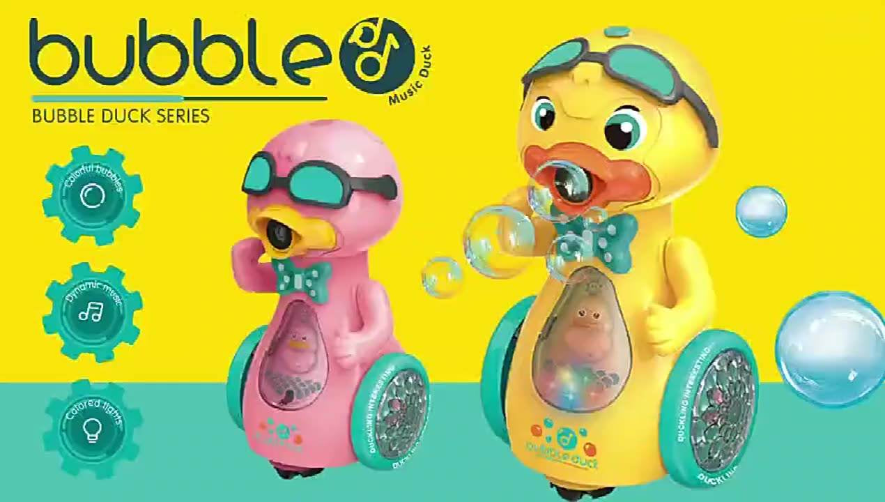 Electric Walking Duck Bubble Toy – Lights & Music for Kids
