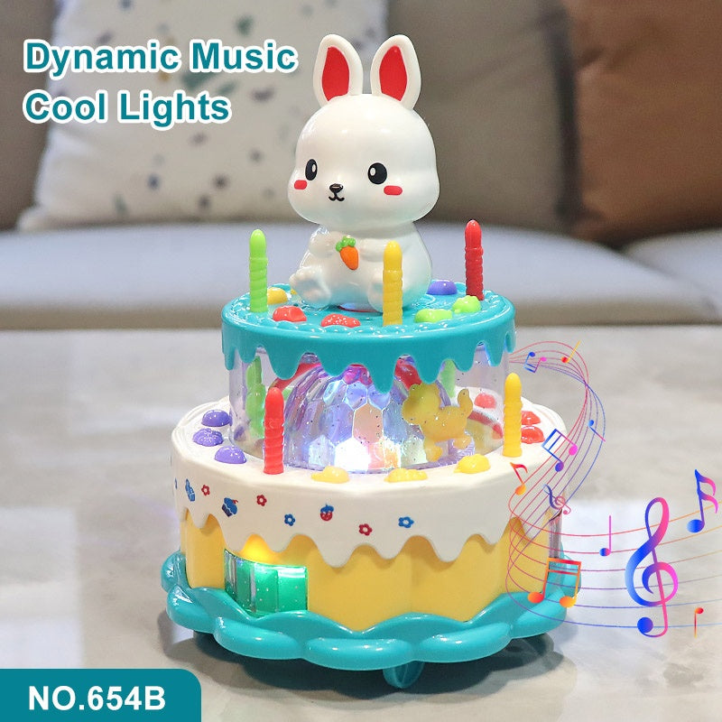 Duck-Shaped Cake Toy for Kids – Sound, Lights & Rotating Wheel