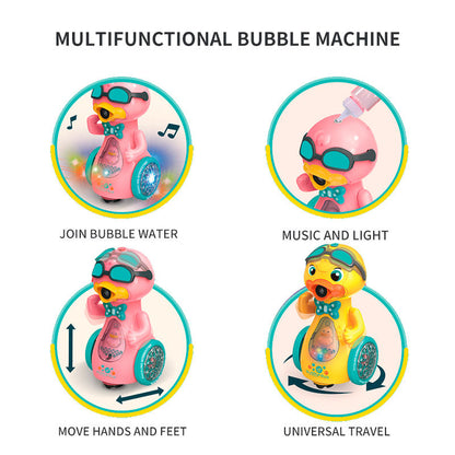 Electric Walking Duck Bubble Toy – Lights & Music for Kids