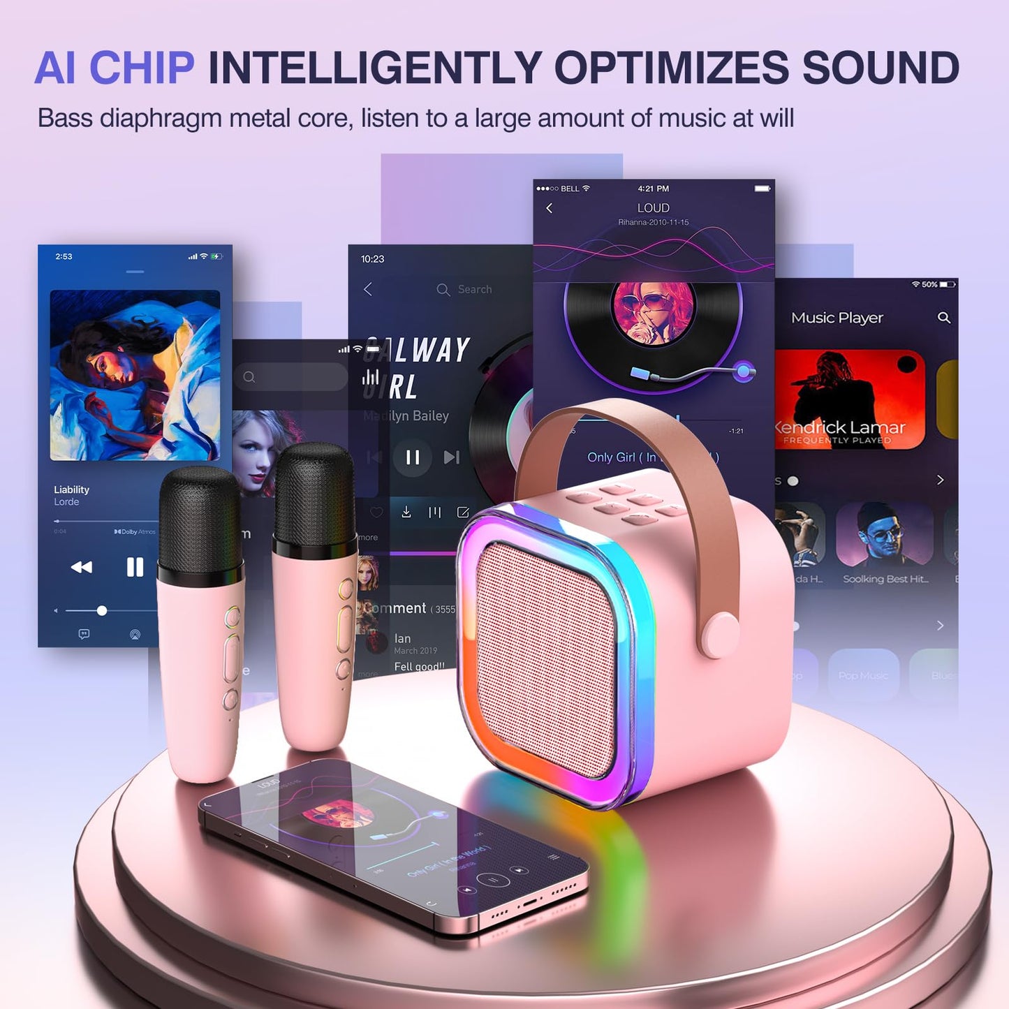 K12 Mini Wireless Bluetooth Karaoke Speaker with Mic