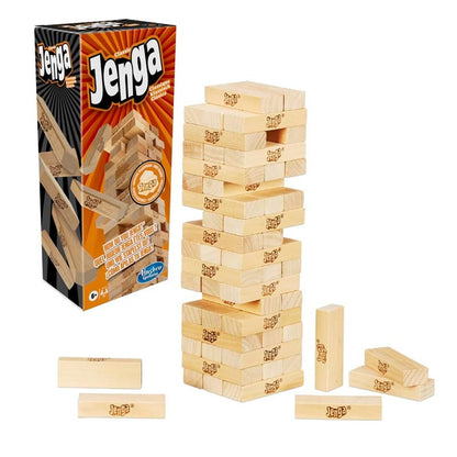 Hasbro Jenga Classic – Stacking Tower Game with Hardwood Blocks (Ages 6+)