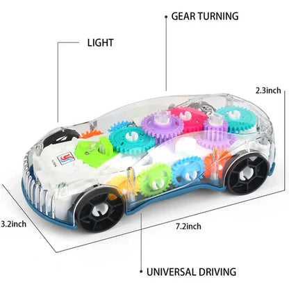 Gear Car Toy for Kids – Transparent Toy Car with Lights & Music