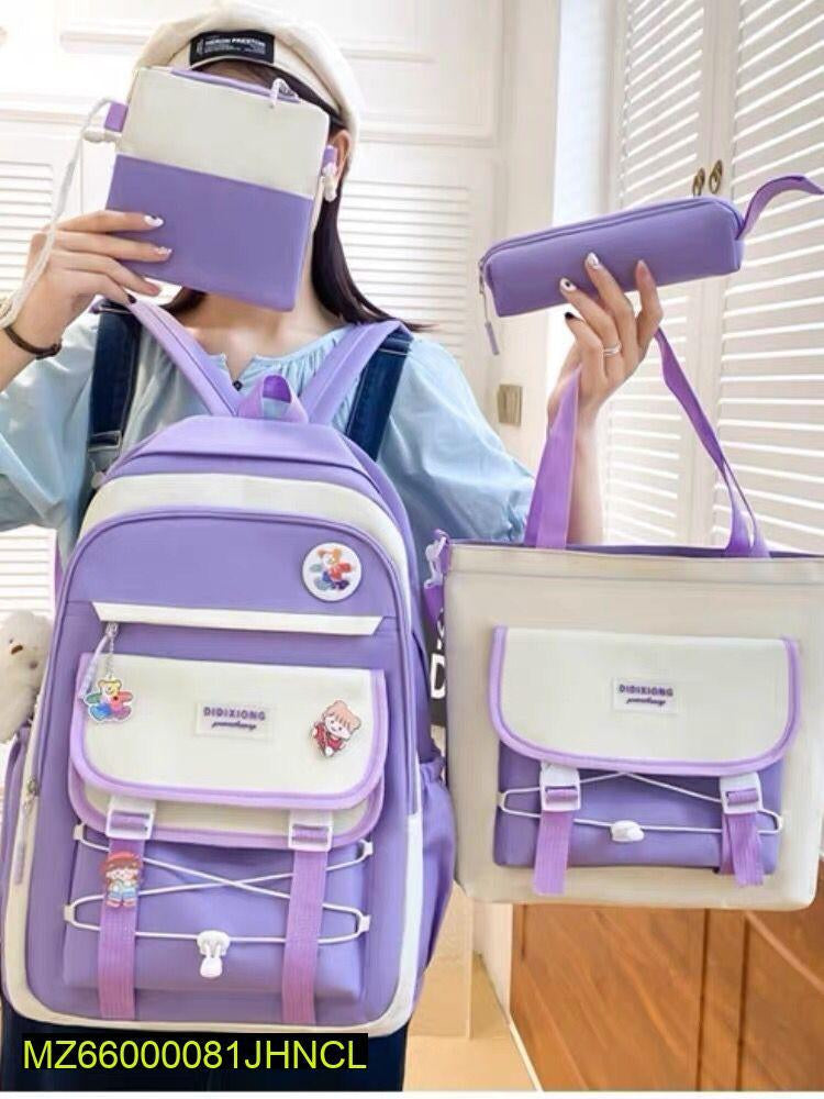 Women's casual backpack 4 PCs set Markaz