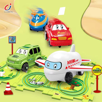Logic Race Car Puzzle Set – 5pc & 25pc Educational Track Toy for Kids
