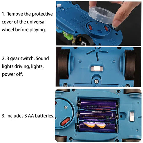 Gear Car Toy for Kids – Transparent Toy Car with Lights & Music