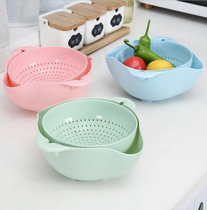 Household Double-layer Kitchen Vegetable Washing Fruit Basket