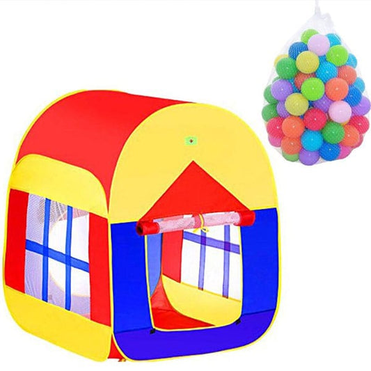 Multicolor Playhouse Tent with 50 Soft Plastic Balls - Fun Indoor & Outdoor Play Set
