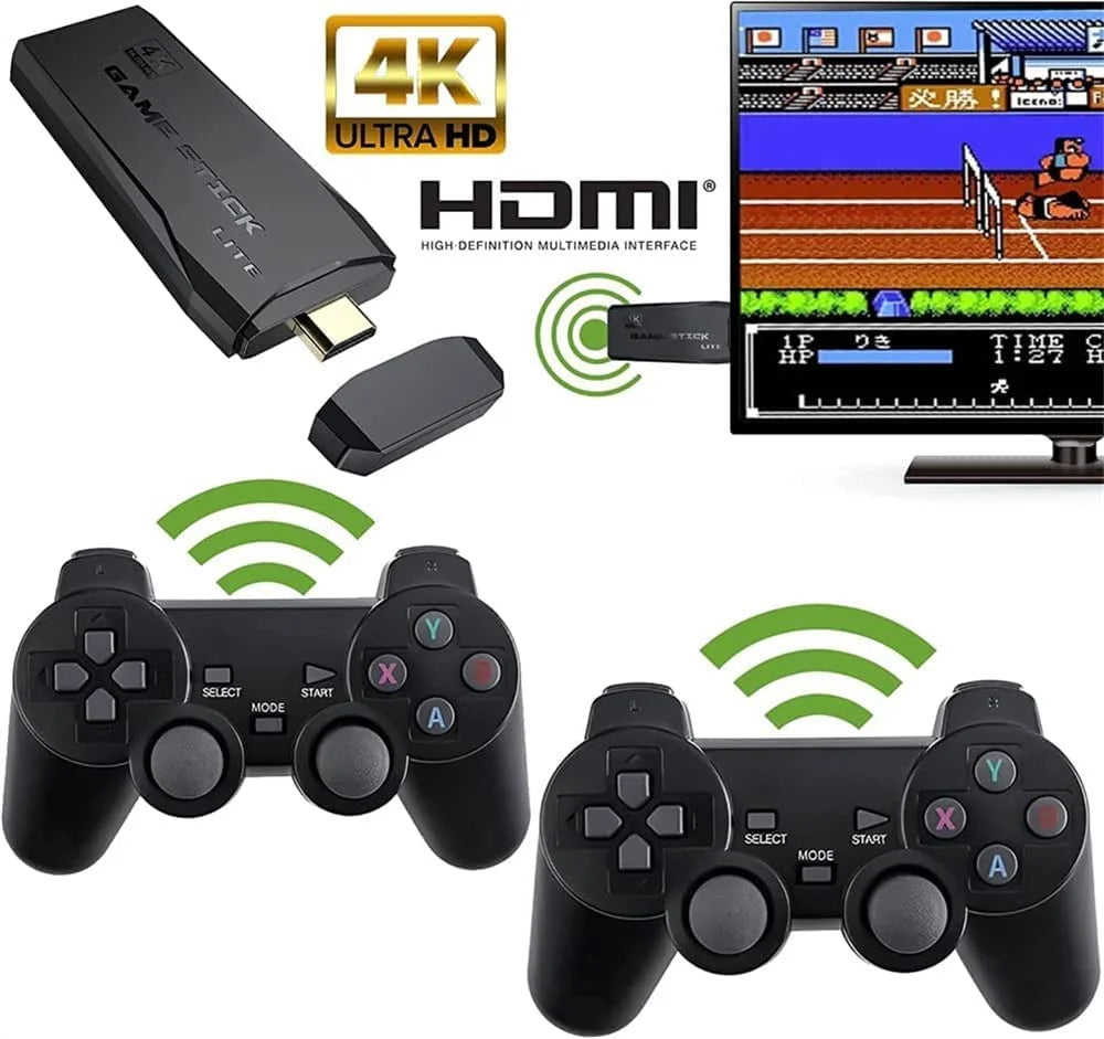 M8 64GB 4K Game Console with Tekken 3, 20,000+ Games & 2 Controllers