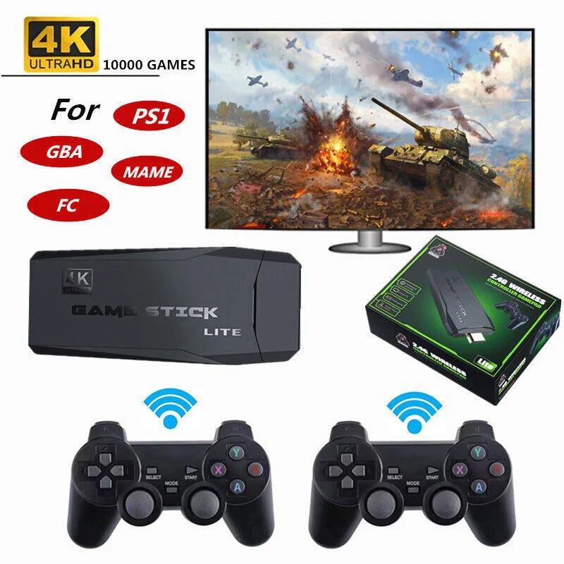 M8 64GB 4K Game Console with Tekken 3, 20,000+ Games & 2 Controllers