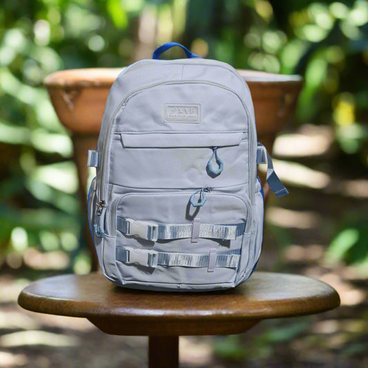 Premium sky blue Nylon Backpack – Durable & Spacious School Bag