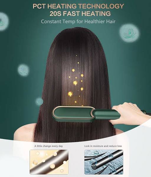 2-in-1 Electric Hair Straightener Brush Little chic