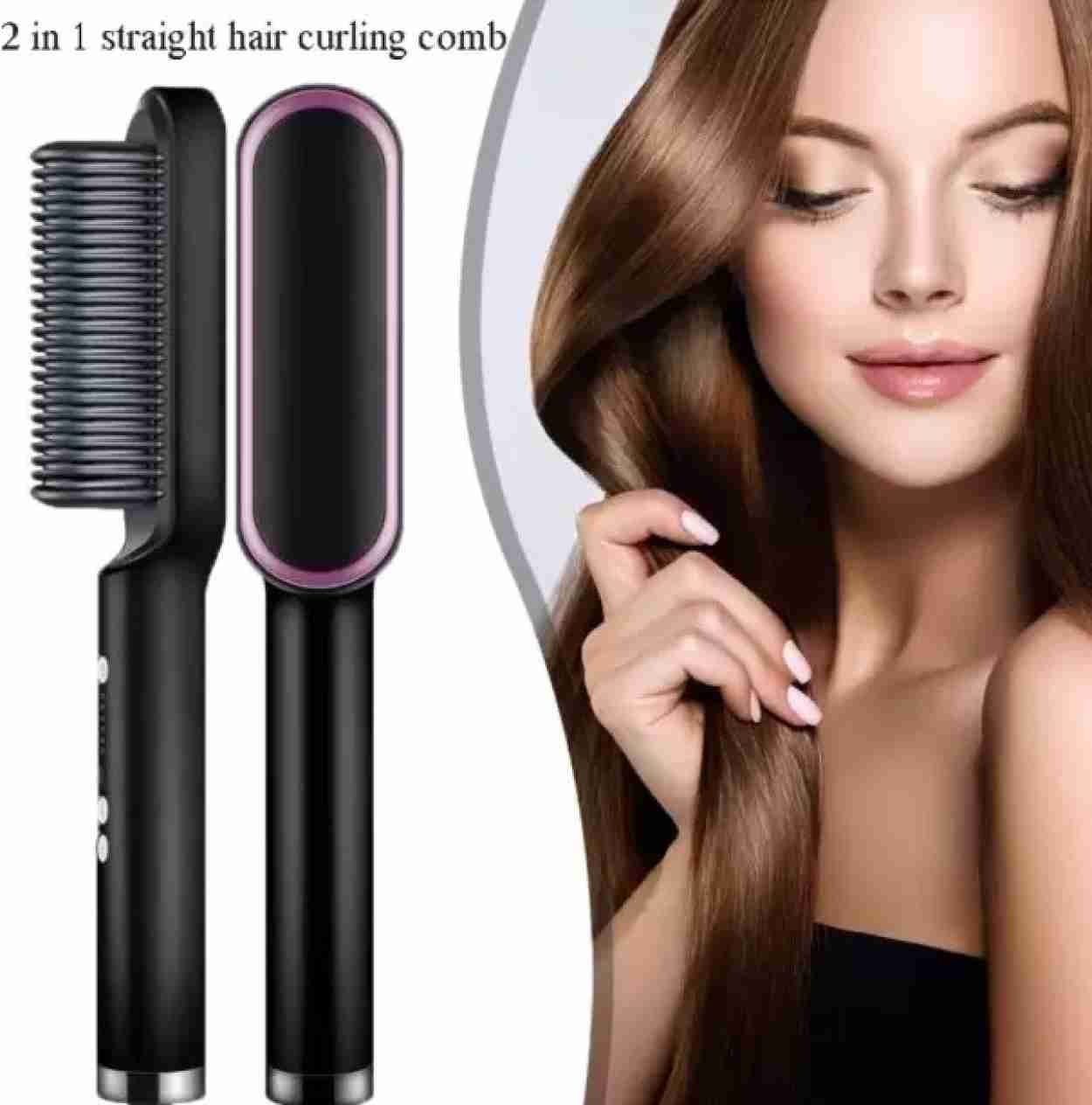 2-in-1 Electric Hair Straightener Brush Little chic