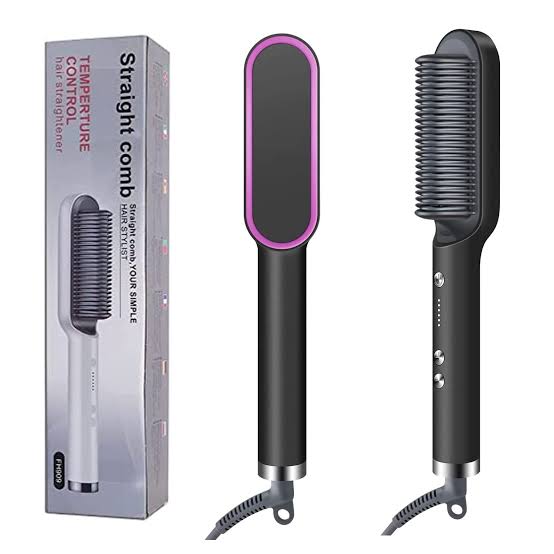 2-in-1 Electric Hair Straightener Brush Little chic