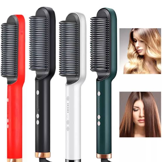 2-in-1 Electric Hair Straightener Brush Little chic