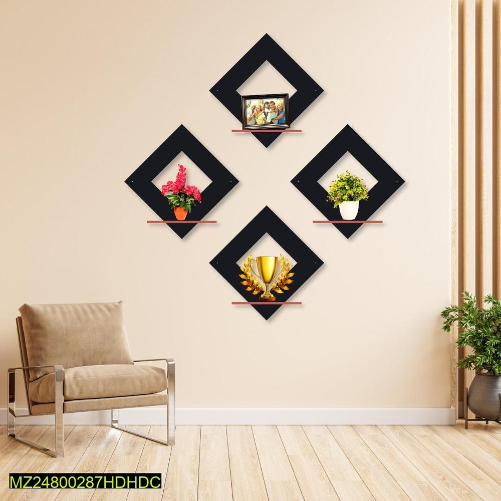 Diamond wall hanging shelves pack of 4 diamond shelves