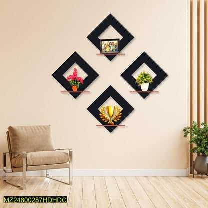 Diamond wall hanging shelves pack of 4 diamond shelves