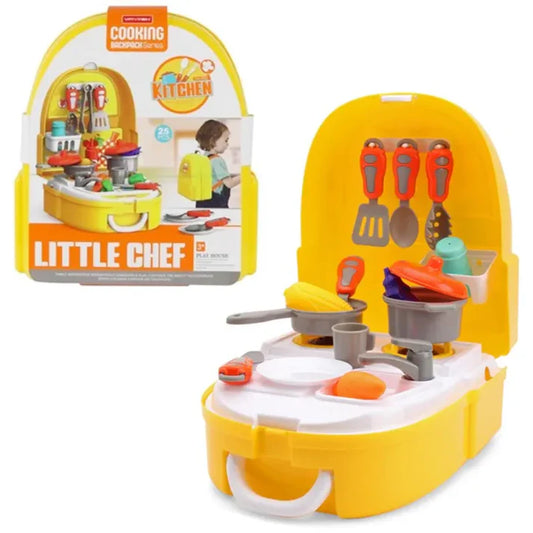 Buy Little Chef Cooking Backpack Playset for Kids – 25-Piece Kitchen Toy Set