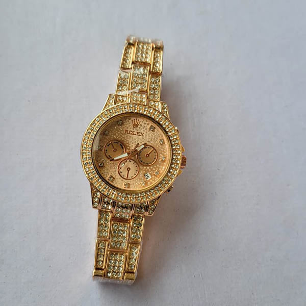 Luxury Rose Gold Diamond-Accented Chronograph Watch
