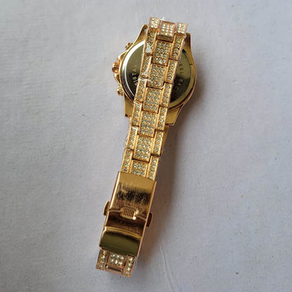 Luxury Rose Gold Diamond-Accented Chronograph Watch